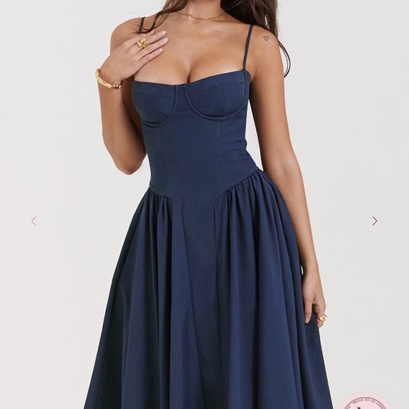 House of CB Samaria French Navy Corset Sundress - Picture 2 of 5